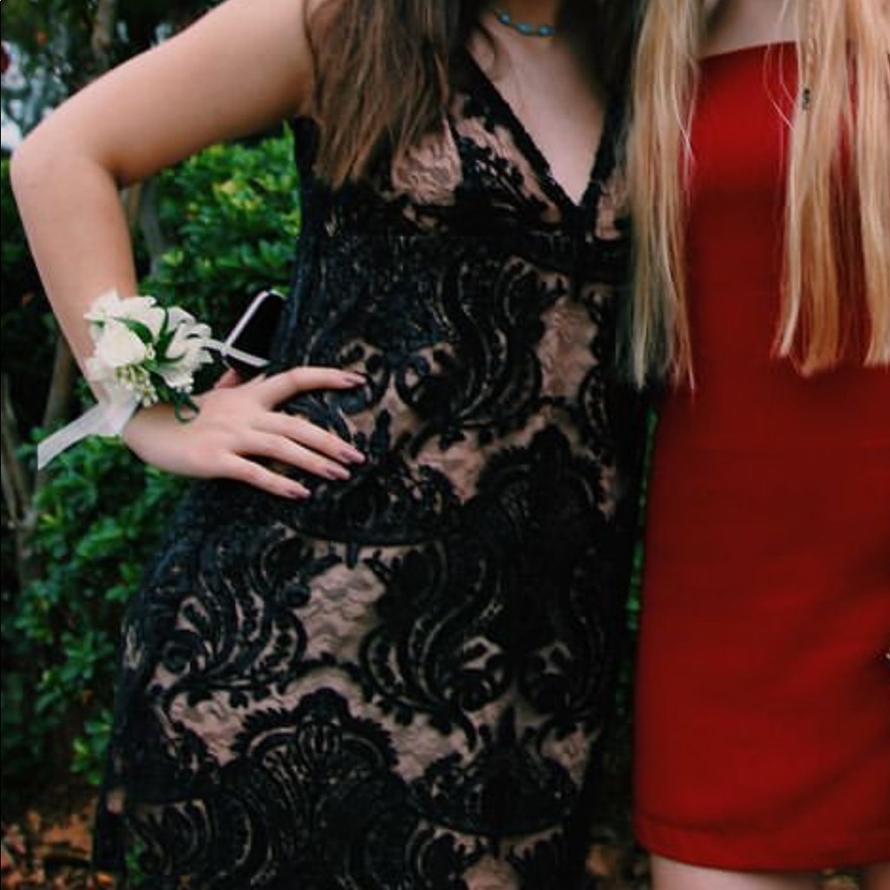 Free people sequin nude black mini dress sparkles!